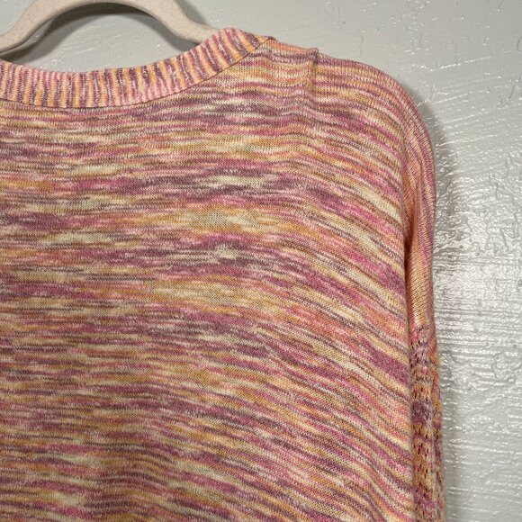 Sundance Women L Orange Pink Purple Adelaide Dreaming Open Front Knit Cardigan - Picture 9 of 11